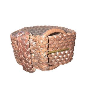 Hobo Intl. Brown Leather Wrapped Buckle On Wide Braided Leather Belt Size‎ S/M